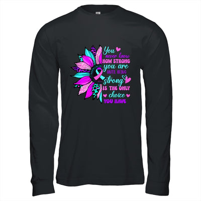 Thyroid Cancer Awareness Strong Warrior Ribbon Sunflower Shirt & Hoodie | teecentury