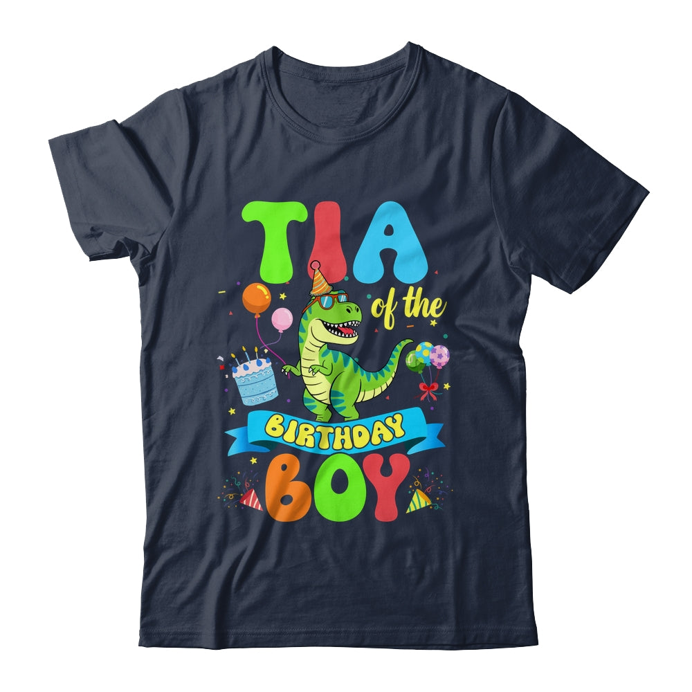 Tia Of The Birthday Boy TRex Dinosaur Birthday Family Shirt & Hoodie | teecentury
