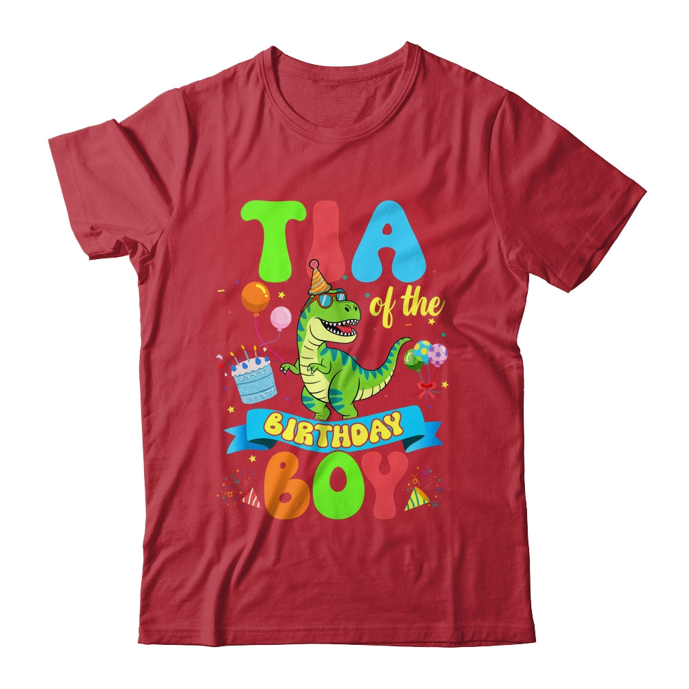 Tia Of The Birthday Boy TRex Dinosaur Birthday Family Shirt & Hoodie | teecentury