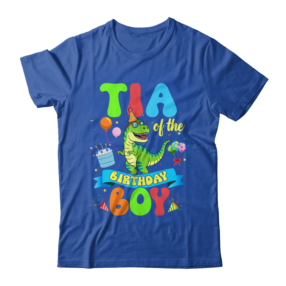 Tia Of The Birthday Boy TRex Dinosaur Birthday Family Shirt & Hoodie | teecentury