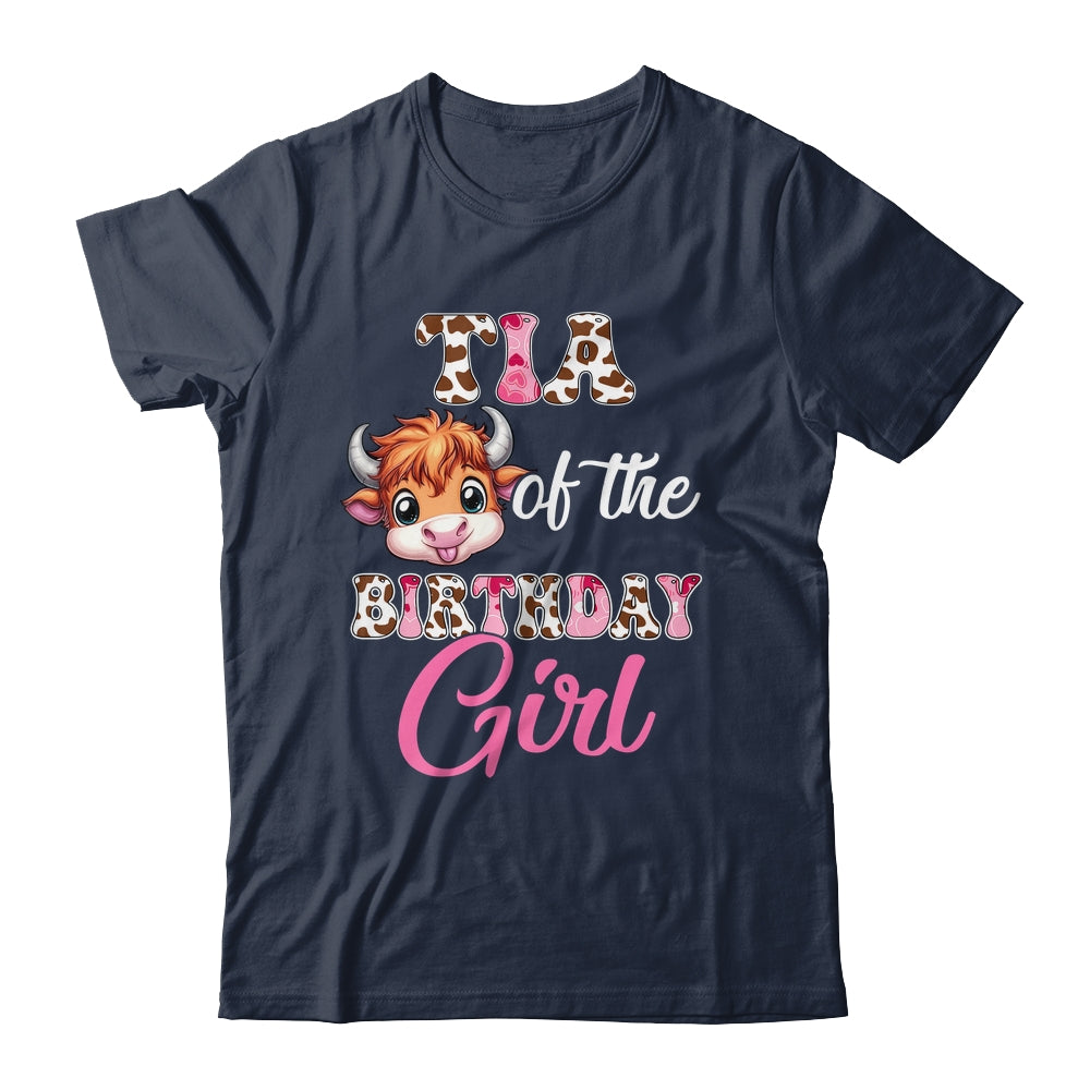 Tia Of The Birthday Girl Highland Cow Farm 1st Birthday Shirt & Hoodie | teecentury