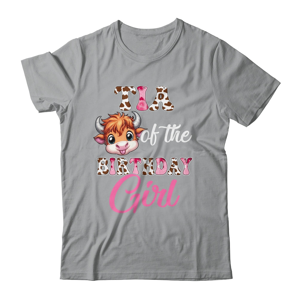 Tia Of The Birthday Girl Highland Cow Farm 1st Birthday Shirt & Hoodie | teecentury