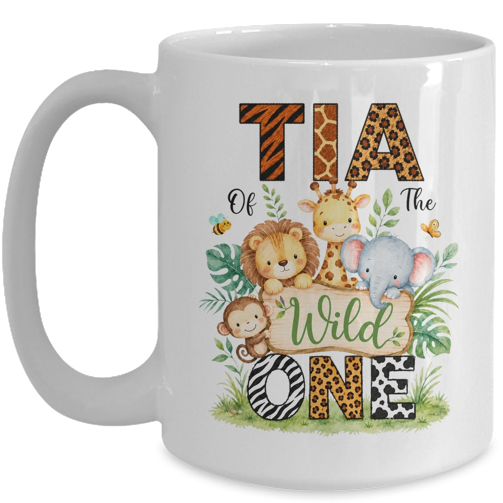 Tia Of The Wild One First Birthday Boy Jungle Safari Mug | teecentury