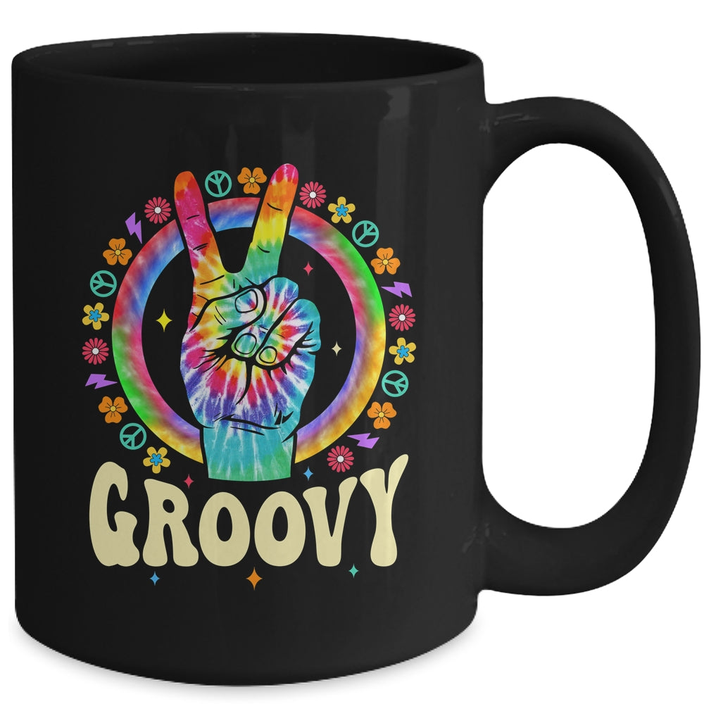 Tie Dye Peace Sign Love Groovy Hippie Party For Women Girls Mug | teecentury