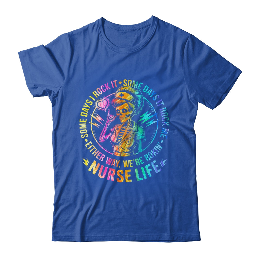 Tie Dye Some Days I Rock It Some Days It Rocks Me Nurse Life Shirt & Tank Top | teecentury