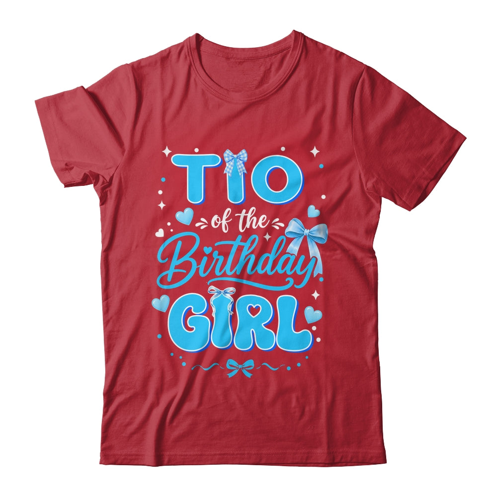 Tio Of The Birthday Girl Family Coquette Bow Blue Cute Shirt & Hoodie | teecentury