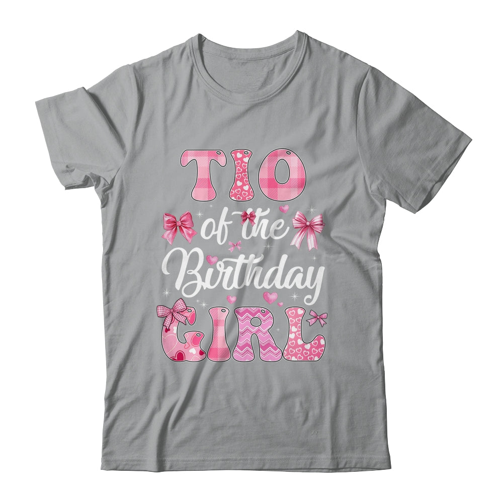 Tio Of The Birthday Girl Family Pink Coquette Bow Shirt & Hoodie | teecentury