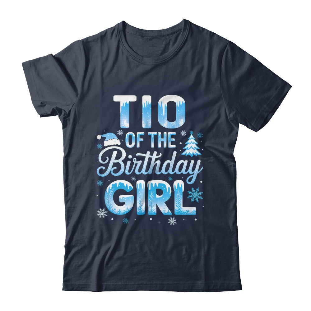 Tio Of The Birthday Girl Snowflakes Winter Family Matching Shirt & Hoodie | teecentury