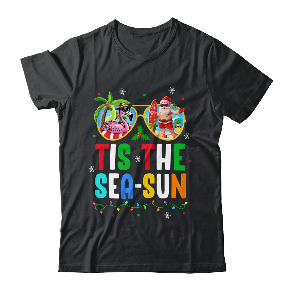 Tis The Sea Sun Santa Beach Summer Christmas In July Summer Shirt & Tank Top | teecentury