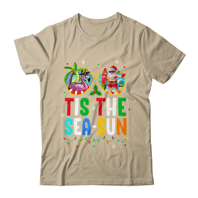 Tis The Sea Sun Santa Beach Summer Christmas In July Summer Shirt & Tank Top | teecentury