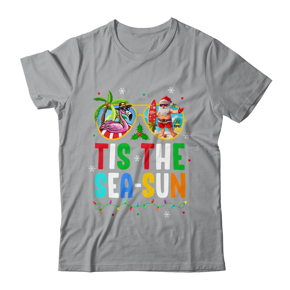 Tis The Sea Sun Santa Beach Summer Christmas In July Summer Shirt & Tank Top | teecentury