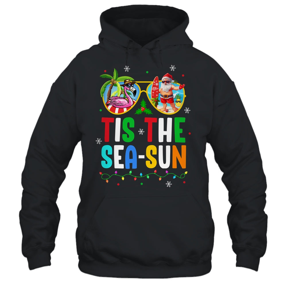 Tis The Sea Sun Santa Beach Summer Christmas In July Summer Shirt & Tank Top | teecentury