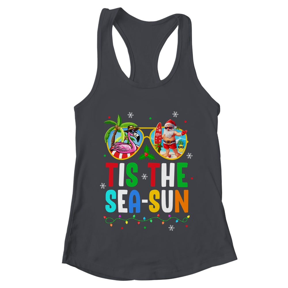 Tis The Sea Sun Santa Beach Summer Christmas In July Summer Shirt & Tank Top | teecentury