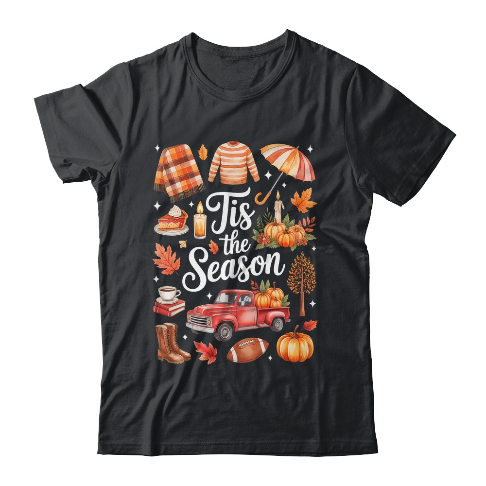 Tis The Season Pumpkin Autumn Fall Y'all Leaves Thanksgiving Shirt & Sweatshirt | teecentury