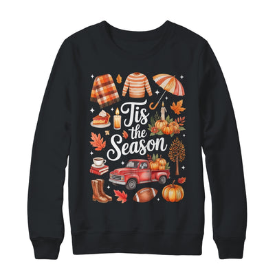 Tis The Season Pumpkin Autumn Fall Y'all Leaves Thanksgiving Shirt & Sweatshirt | teecentury