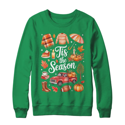 Tis The Season Pumpkin Autumn Fall Y'all Leaves Thanksgiving Shirt & Sweatshirt | teecentury