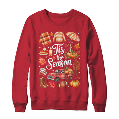 Tis The Season Pumpkin Autumn Fall Y'all Leaves Thanksgiving Shirt & Sweatshirt | teecentury