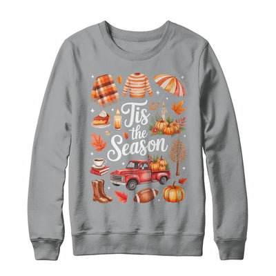 Tis The Season Pumpkin Autumn Fall Y'all Leaves Thanksgiving Shirt & Sweatshirt | teecentury