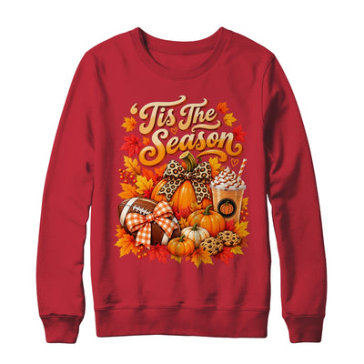 Tis The Season Pumpkin Football Latte Fall Autumn Women Shirt & Sweatshirt | teecentury