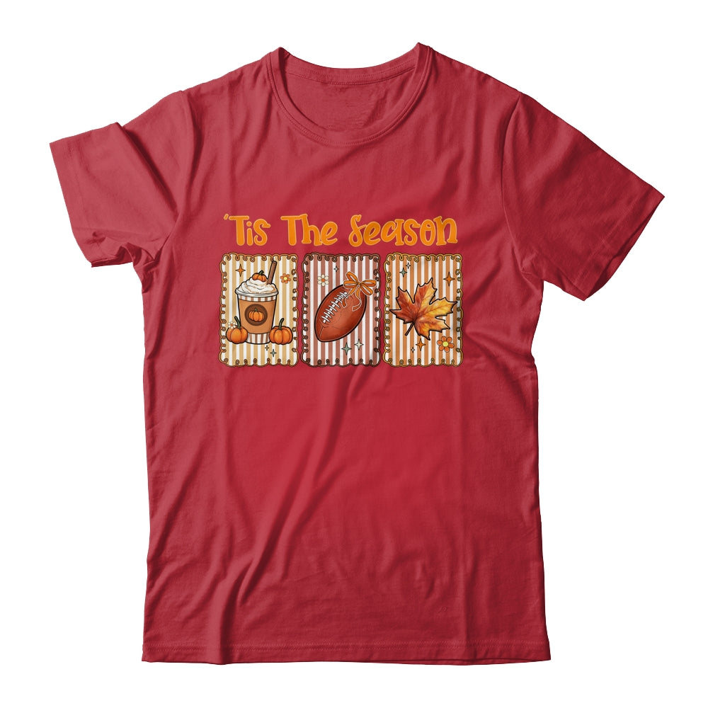 Tis The Season Retro Football Mom Coquette Bow Fall Autumn Shirt & Sweatshirt | teecentury