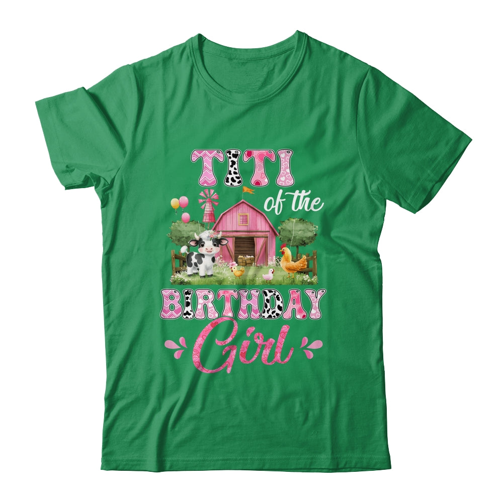 Titi Of The Birthday Girl 1st Birthday Cow Farm Family Shirt & Hoodie | teecentury