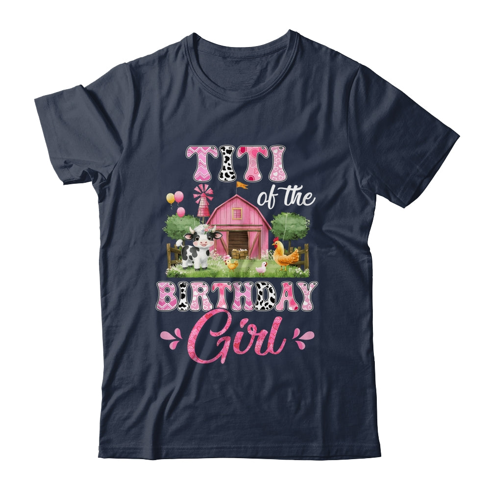 Titi Of The Birthday Girl 1st Birthday Cow Farm Family Shirt & Hoodie | teecentury