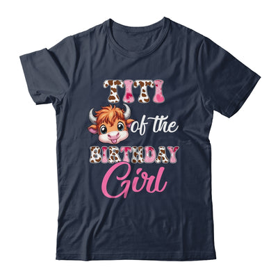 Titi Of The Birthday Girl Highland Cow Farm 1st Birthday Shirt & Hoodie | teecentury