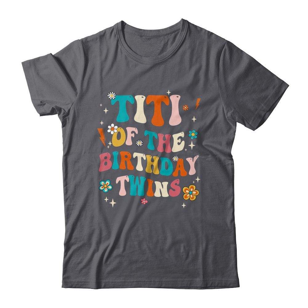 Titi Of The Birthday Twins Boys Girls Party Retro Bday Shirt & Hoodie | teecentury