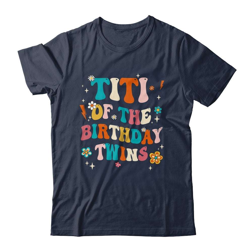 Titi Of The Birthday Twins Boys Girls Party Retro Bday Shirt & Hoodie | teecentury