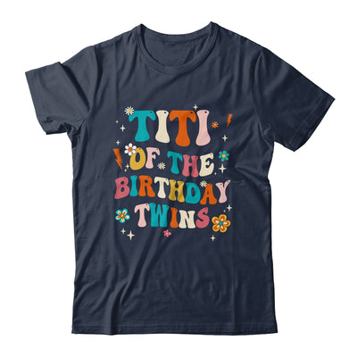 Titi Of The Birthday Twins Boys Girls Party Retro Bday Shirt & Hoodie | teecentury