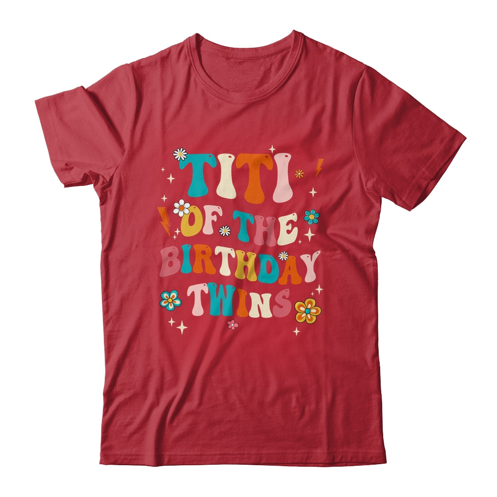 Titi Of The Birthday Twins Boys Girls Party Retro Bday Shirt & Hoodie | teecentury
