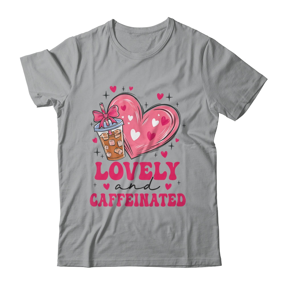 To Be Lovely And Caffeinated Valentine's Day Coffee Heart Shirt & Sweatshirt | teecentury