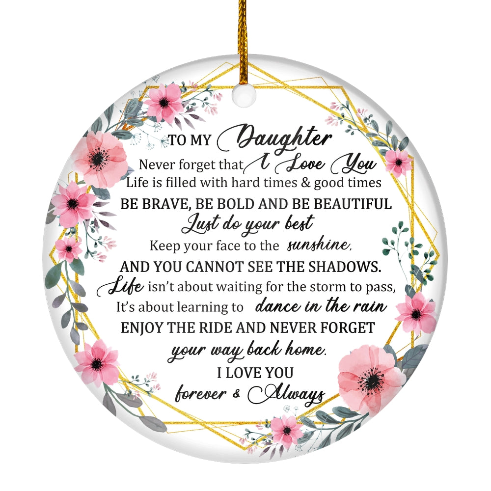 To My Daughter Christmas Ornament from Mom Dad Mother Never Forget That I Love You for Daughter Christmas Tree Ornament | teecentury