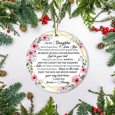 To My Daughter Christmas Ornament from Mom Dad Mother Never Forget That I Love You for Daughter Christmas Tree Ornament | teecentury