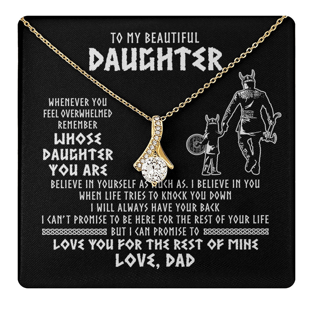Alluring Beauty Necklace 18K Yellow Gold Finish | 1 | To My Daughter Viking Necklace Whenever You Feel Overwhelmed Daughter Birthday Christmas Jewelry Pendant Gift Box Message Card | https://teecentury.