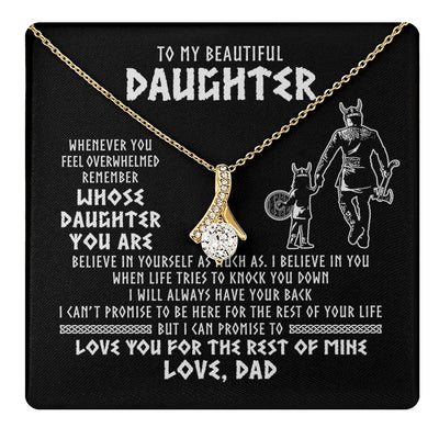 Alluring Beauty Necklace 18K Yellow Gold Finish | 1 | To My Daughter Viking Necklace Whenever You Feel Overwhelmed Daughter Birthday Christmas Jewelry Pendant Gift Box Message Card | https://teecentury.