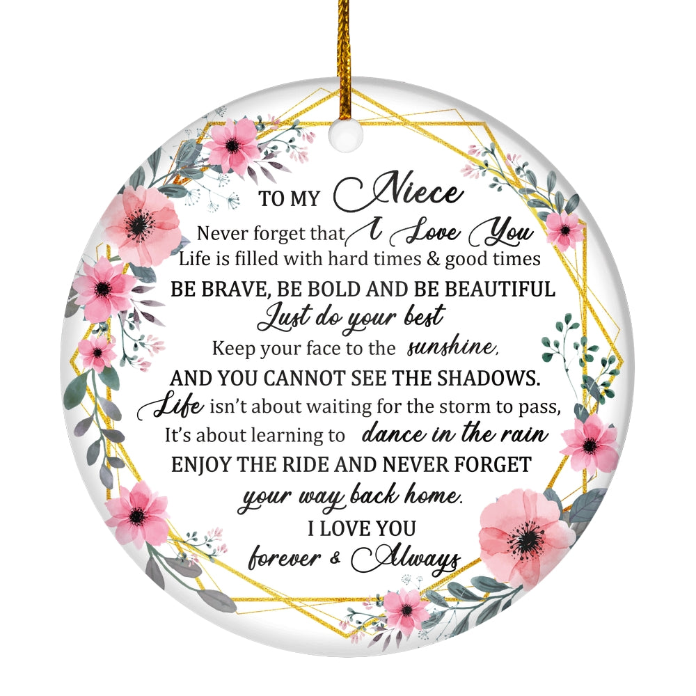 To My Niece Christmas Ornament from Aunt Auntie Uncle Never Forget That I Love You for Niece Christmas Tree Ornament | teecentury