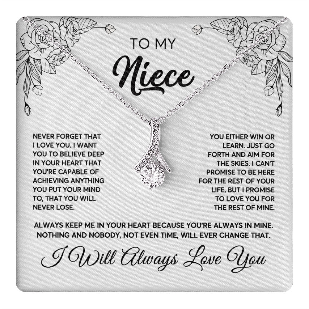 Alluring Beauty Necklace 14K White Gold Finish | 1 | To My Niece Necklace From Aunt Uncle Never Forget That I Love You Niece  Birthday Christmas Gift Box Message Card | teecentury.myshopify