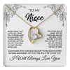 Forever Love Necklace 18K Yellow Gold Finish | 1 | To My Niece Necklace From Aunt Uncle Never Forget That I Love You Niece  Birthday Christmas Gift Box Message Card | teecentury.myshopify