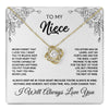 Love Knot Necklace 18K Yellow Gold Finish | 1 | To My Niece Necklace From Aunt Uncle Never Forget That I Love You Niece  Birthday Christmas Gift Box Message Card | teecentury.myshopify