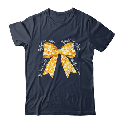 Together We Fight Coquette Bows Gold Ribbon Childhood Cancer Shirt & Hoodie | teecentury
