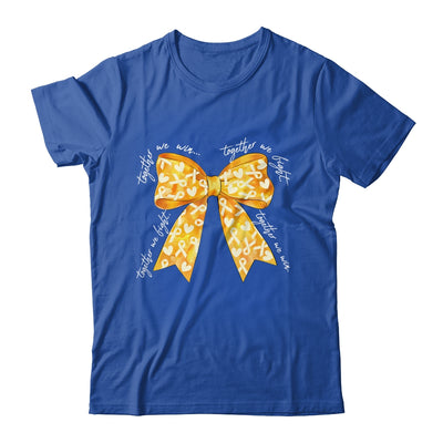 Together We Fight Coquette Bows Gold Ribbon Childhood Cancer Shirt & Hoodie | teecentury