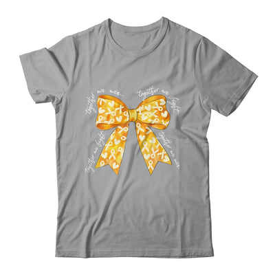 Together We Fight Coquette Bows Gold Ribbon Childhood Cancer Shirt & Hoodie | teecentury