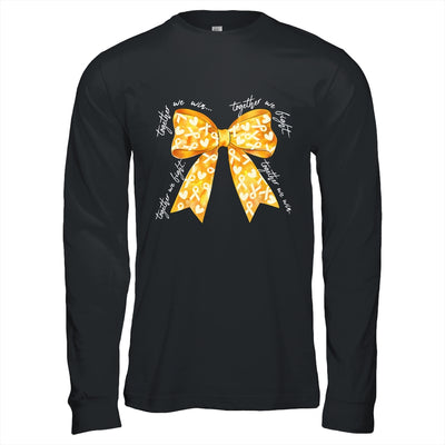 Together We Fight Coquette Bows Gold Ribbon Childhood Cancer Shirt & Hoodie | teecentury