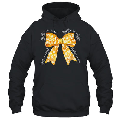 Together We Fight Coquette Bows Gold Ribbon Childhood Cancer Shirt & Hoodie | teecentury