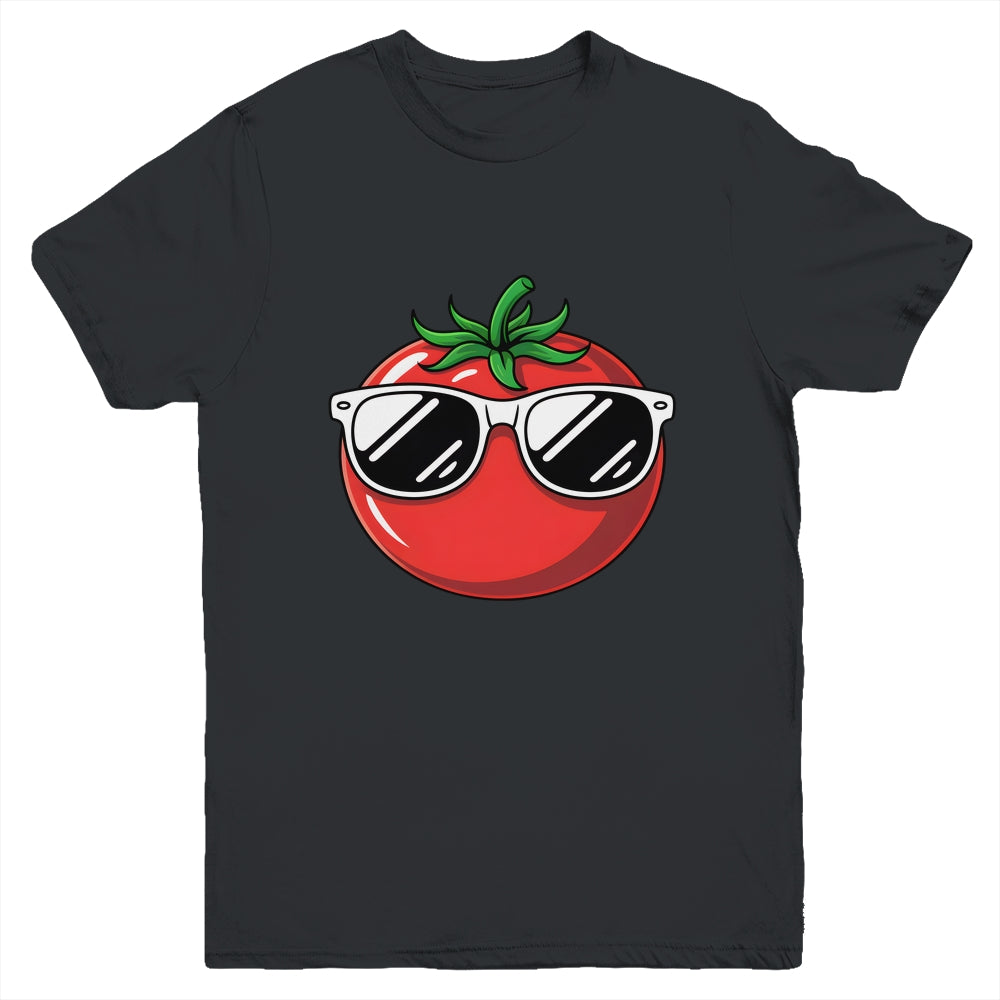 Tomato With Sunglasses Funny Tomatoes Boys Girls Kids Youth Shirt | teecentury