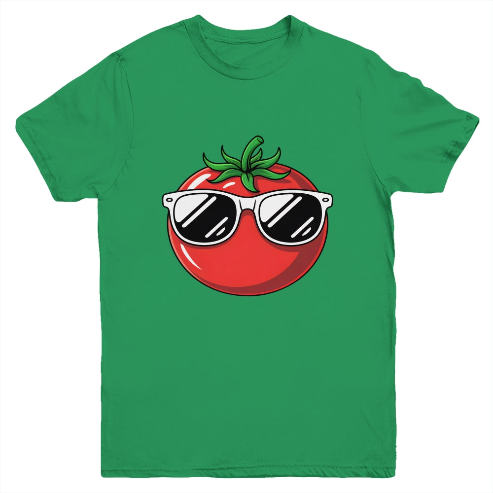 Tomato With Sunglasses Funny Tomatoes Boys Girls Kids Youth Shirt | teecentury