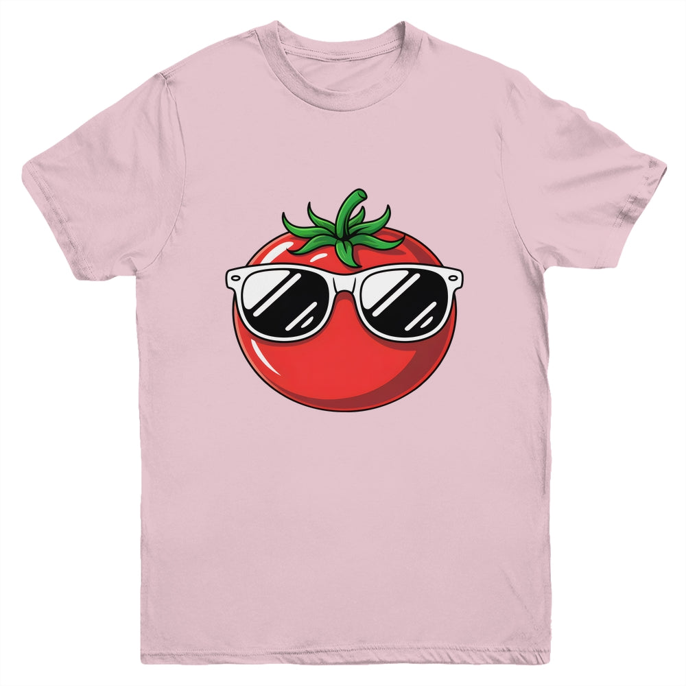 Tomato With Sunglasses Funny Tomatoes Boys Girls Kids Youth Shirt | teecentury