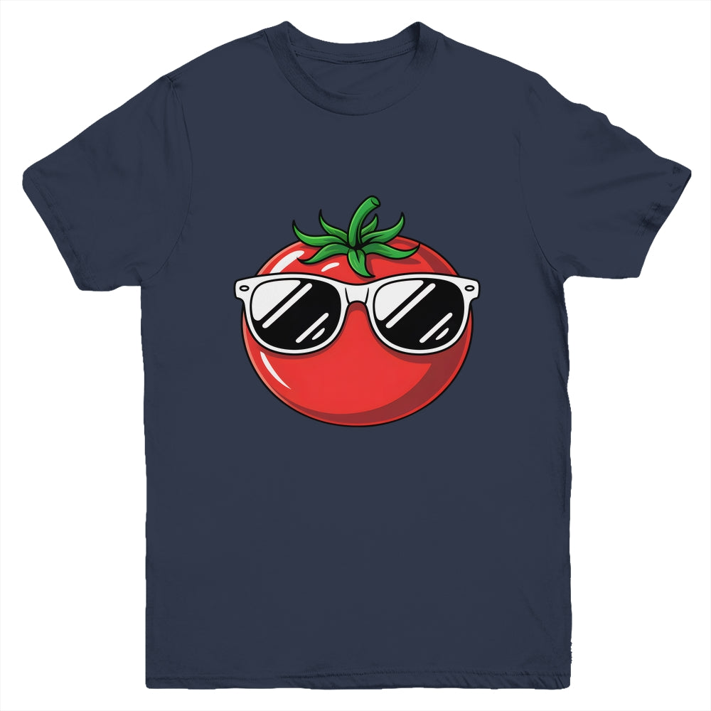 Tomato With Sunglasses Funny Tomatoes Boys Girls Kids Youth Shirt | teecentury