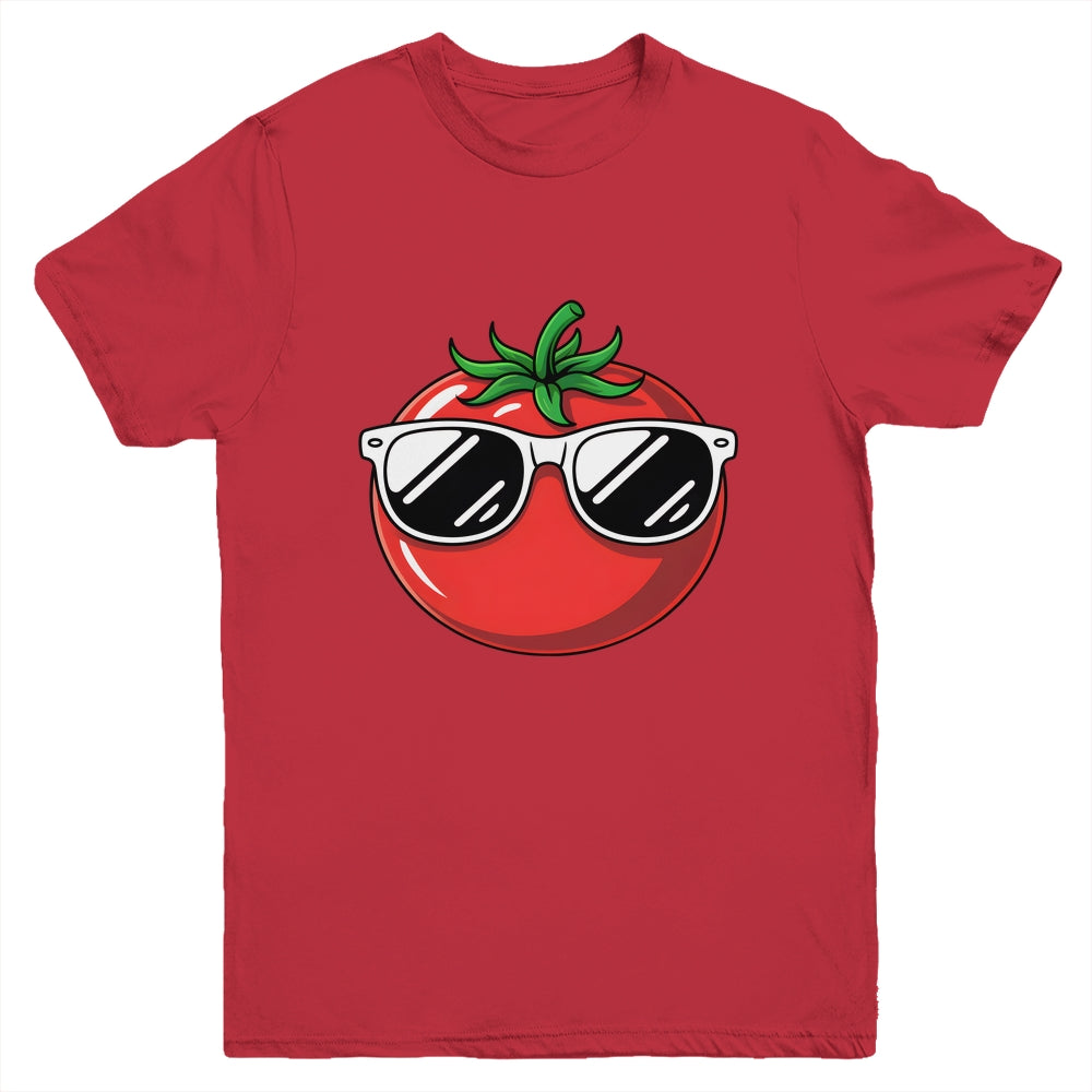 Tomato With Sunglasses Funny Tomatoes Boys Girls Kids Youth Shirt | teecentury